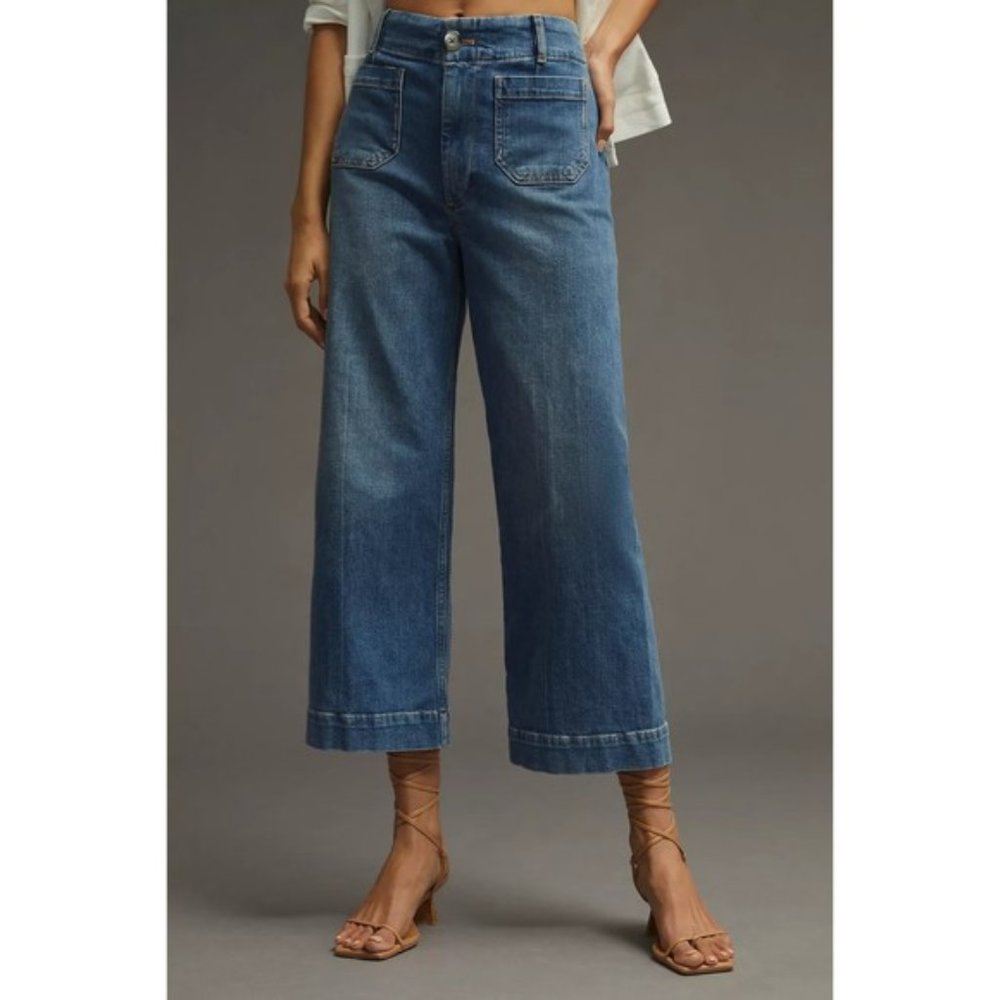 Anthropologie The Skipper Cropped Wide-Leg Jeans